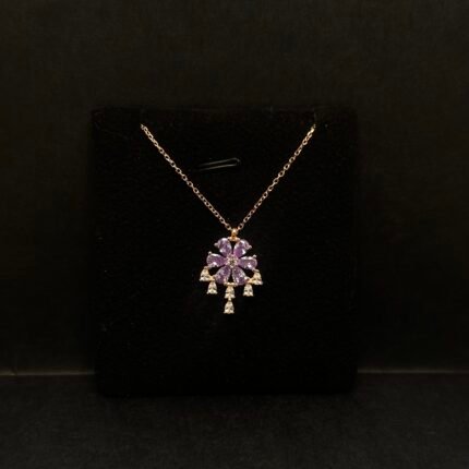 Lila Gümüş boyunbağı